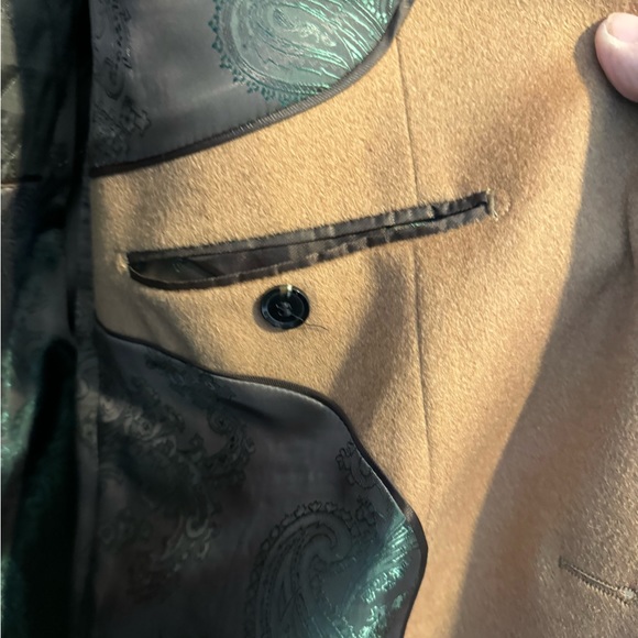 Mens Camel colored overcoat - 50L - never worn - Picture 5 of 6